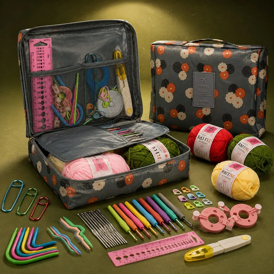 Samyuktha 107-Piece Crochet & Knitting Needle Kit