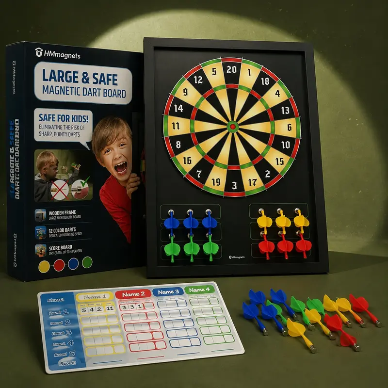 HMmagnets Large & Safe Magnetic Dart Board