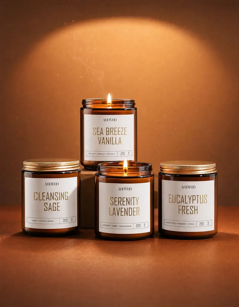 AOOVOO Scented Soy Candles (4-Pack)