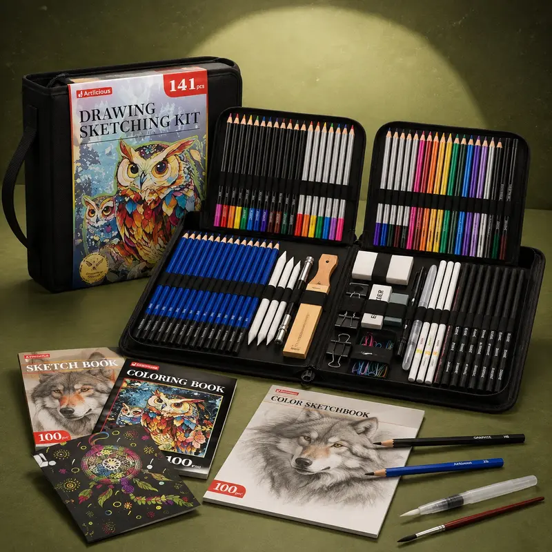 141-Piece Art Supplies Sketching Kit