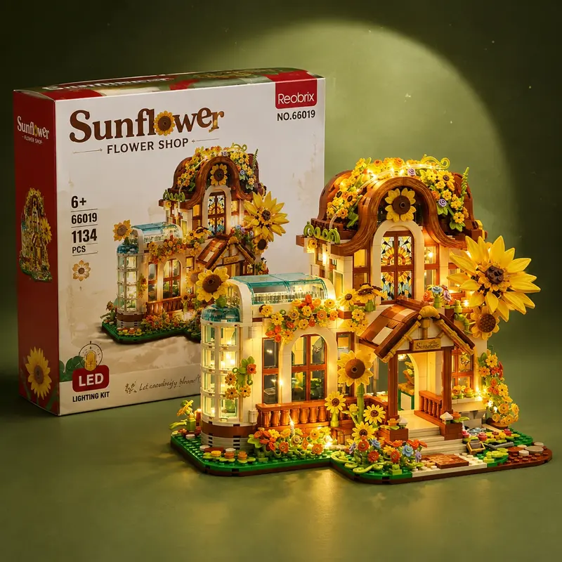 Sunflower House Building Set with LED Light