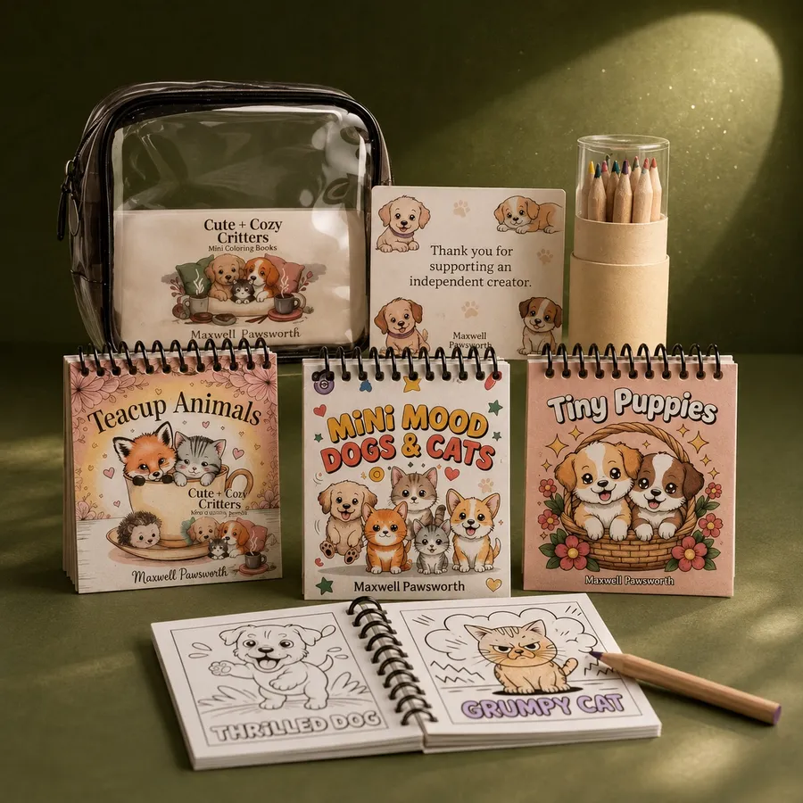 Travel Coloring Kit for Adults & Teens