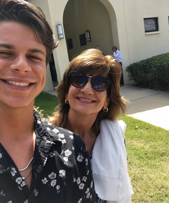Yasmin with her son, two years sober